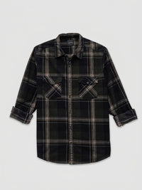 Men Shirt Check Green Regular Fit