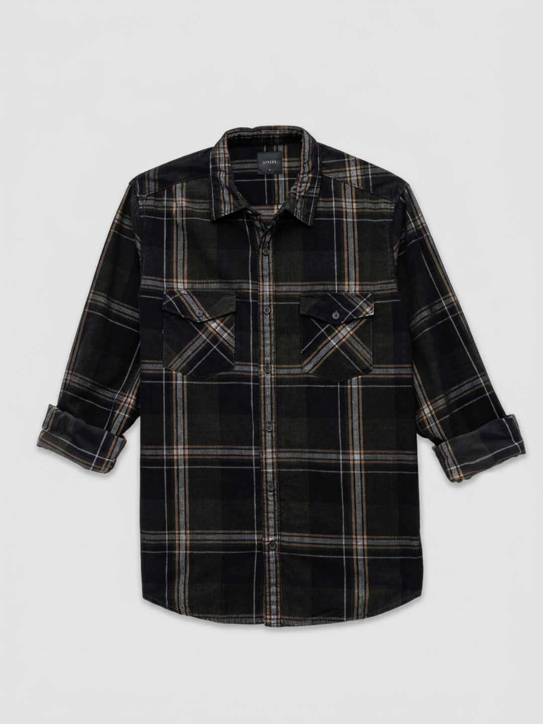 Men Shirt Check Green Regular Fit