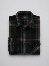 Men Shirt Check Green Regular Fit