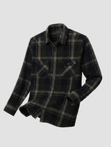 Men Shirt Check Green Regular Fit