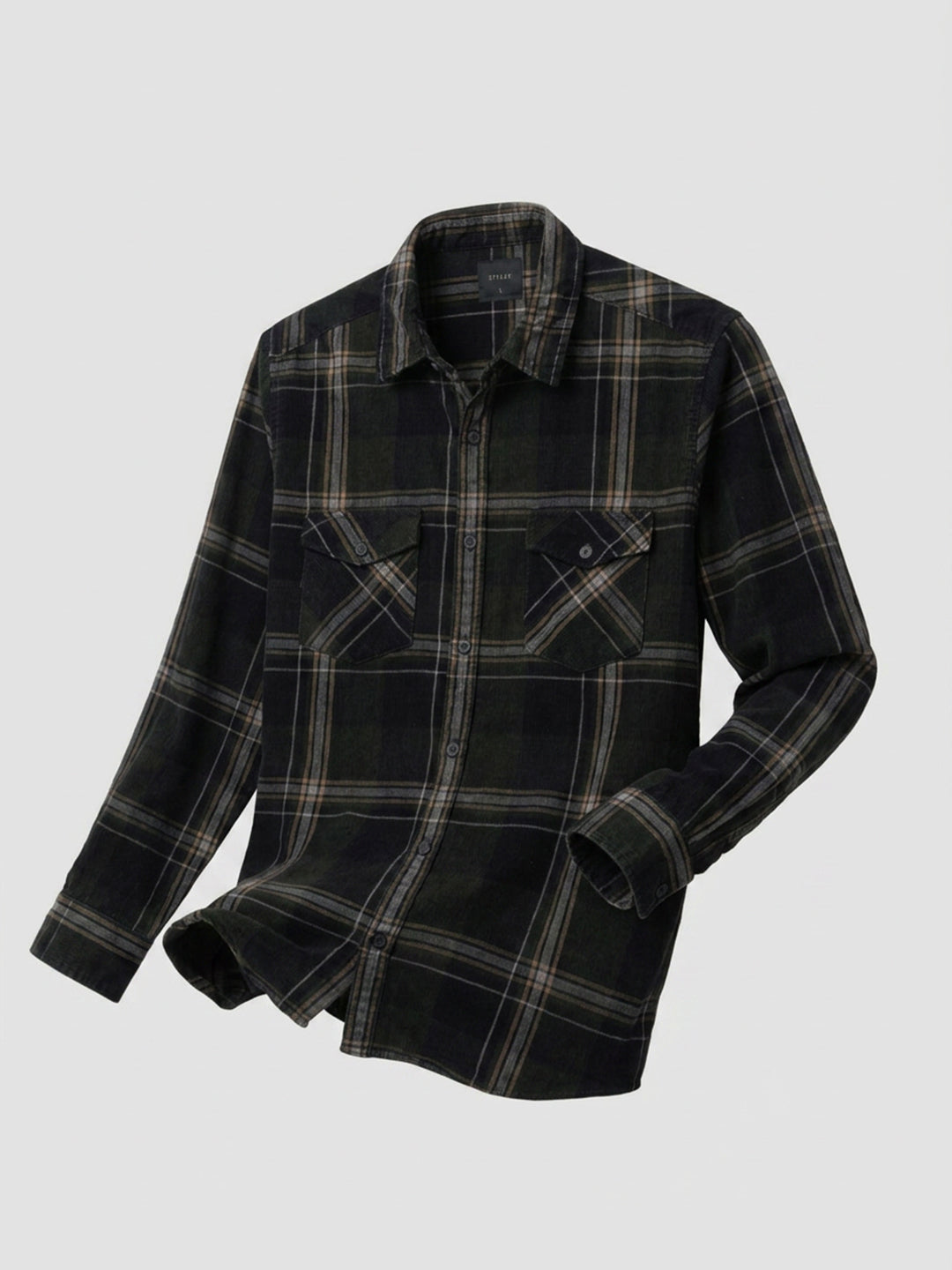 Men Shirt Check Green Regular Fit