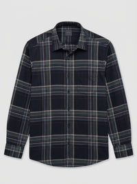 Men Shirt Check Jet Black Regular Fit