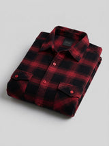 Men Shirt Check Red Regular Fit