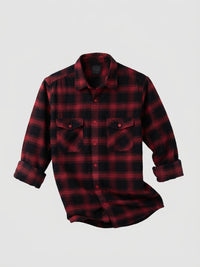 Men Shirt Check Red Regular Fit