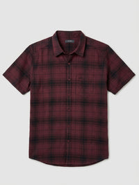 Men Shirt Check Maroon Regular Fit