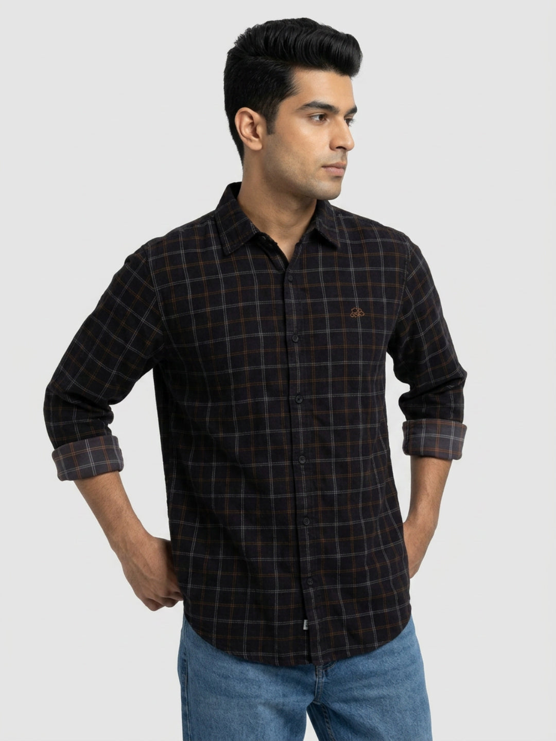 Men Shirt Check Red Regular Fit