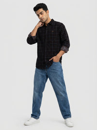 Men Shirt Check Red Regular Fit