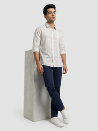 Men Shirt Check Grey Regular Fit