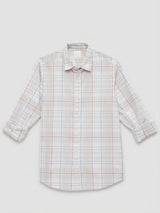 Men Shirt Check Grey Regular Fit