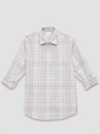 Men Shirt Check Grey Regular Fit