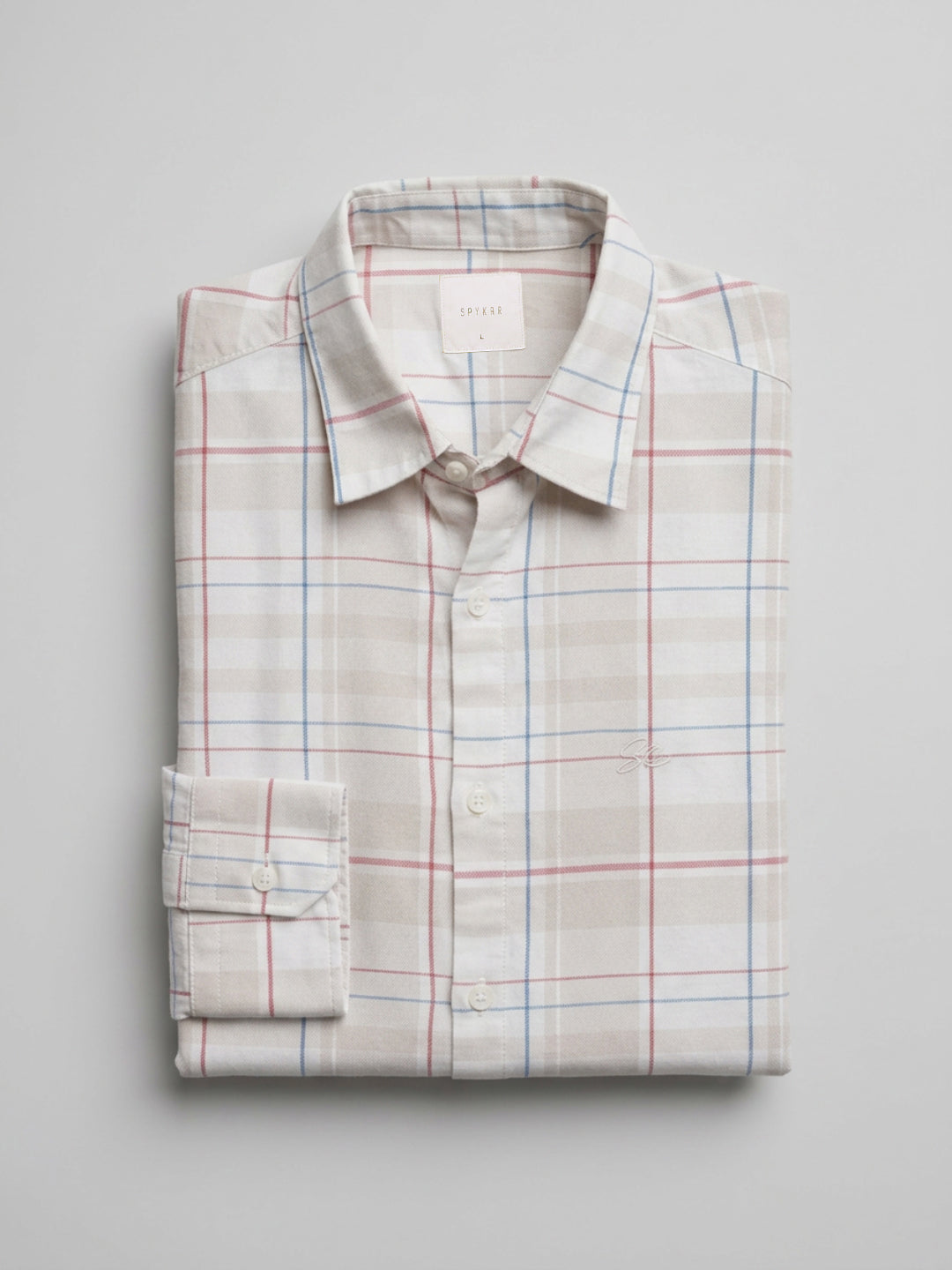 Men Shirt Check Grey Regular Fit