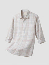 Men Shirt Check Grey Regular Fit