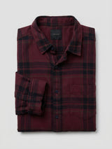 Men Shirt Check Maroon Regular Fit