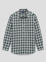 Men Shirt Check Green Regular Fit