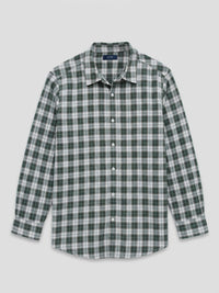 Men Shirt Check Green Regular Fit