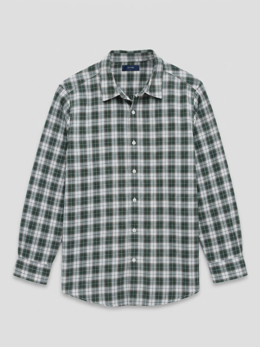 Men Shirt Check Green Regular Fit