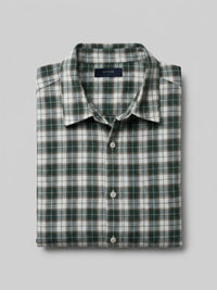 Men Shirt Check Green Regular Fit