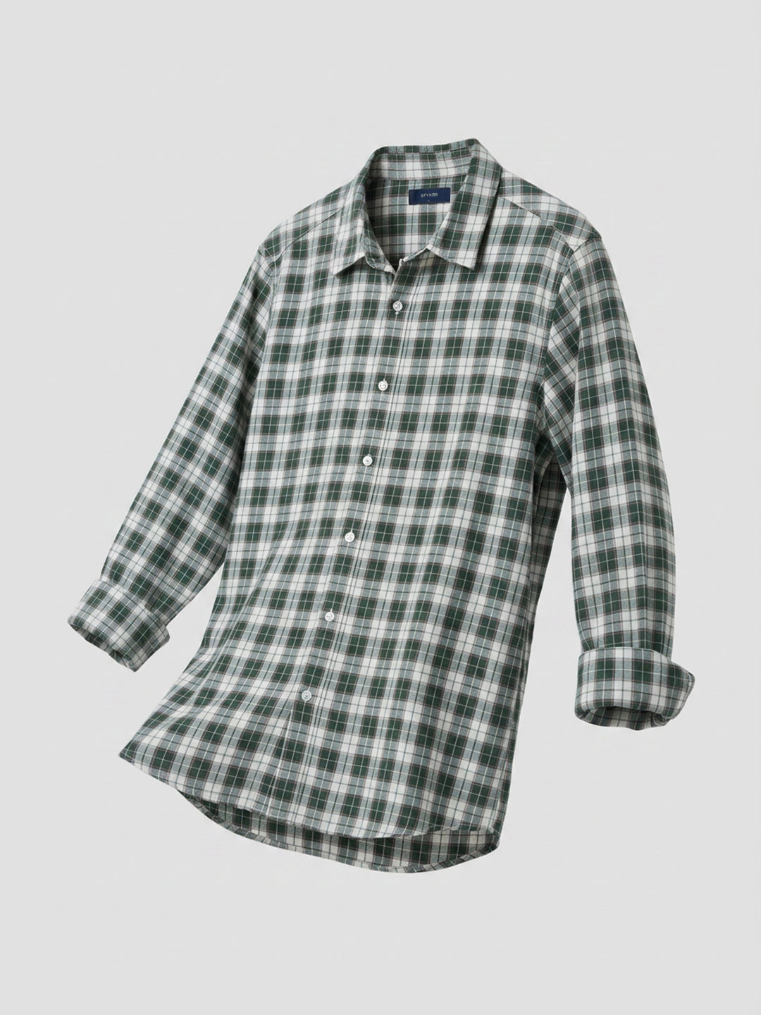 Men Shirt Check Green Regular Fit