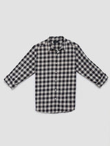 Men Shirt Check Jet Black Regular Fit
