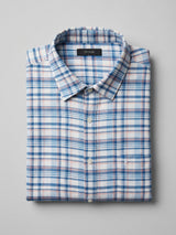 Men Shirt Check Blue Regular Fit