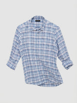 Men Shirt Check Blue Regular Fit
