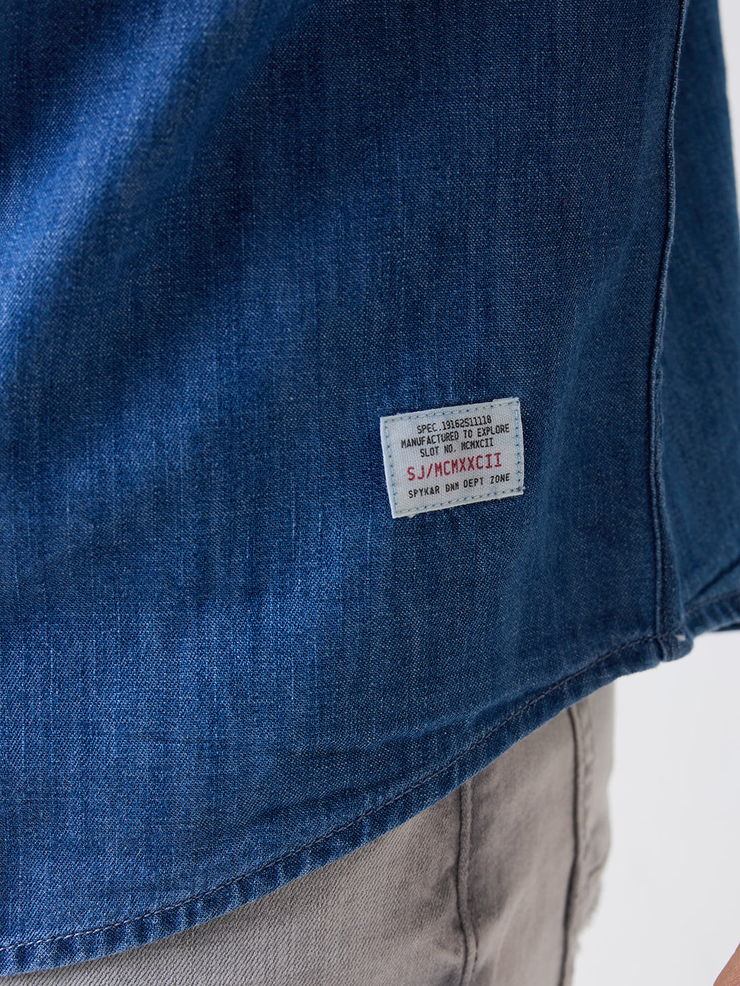 Spykar Blue Slim Fit Casual Shirt For Men