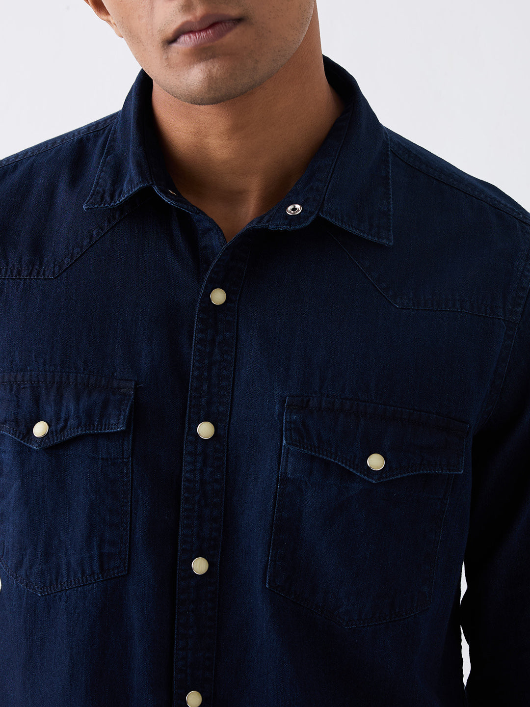 Spykar Blue Slim Fit Casual Shirt For Men