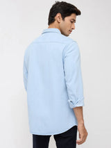 Men Shirt Denim Light Blue Regular Fit