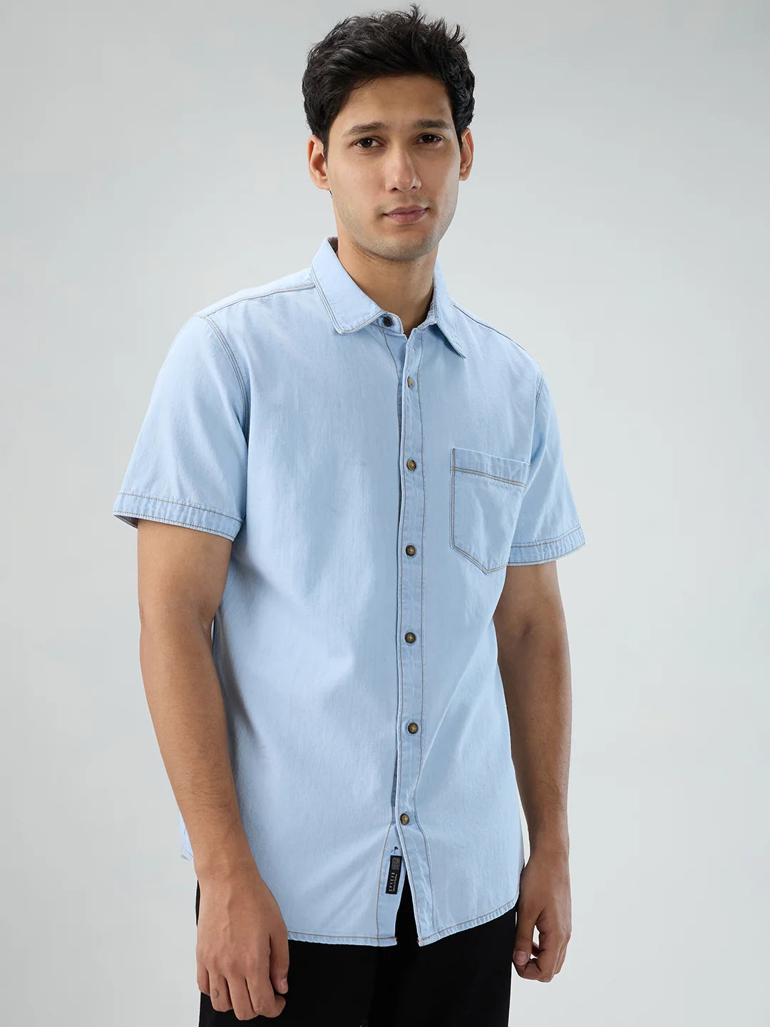 Men Shirt Light Blue Regular Fit