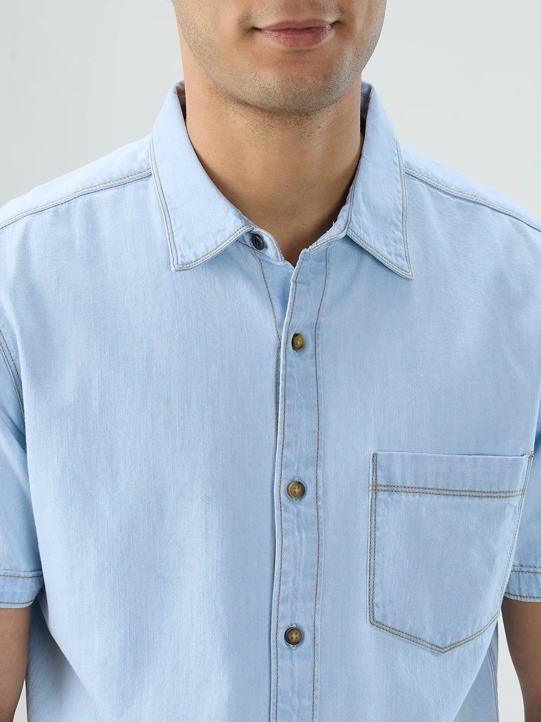 Men Shirt Light Blue Regular Fit