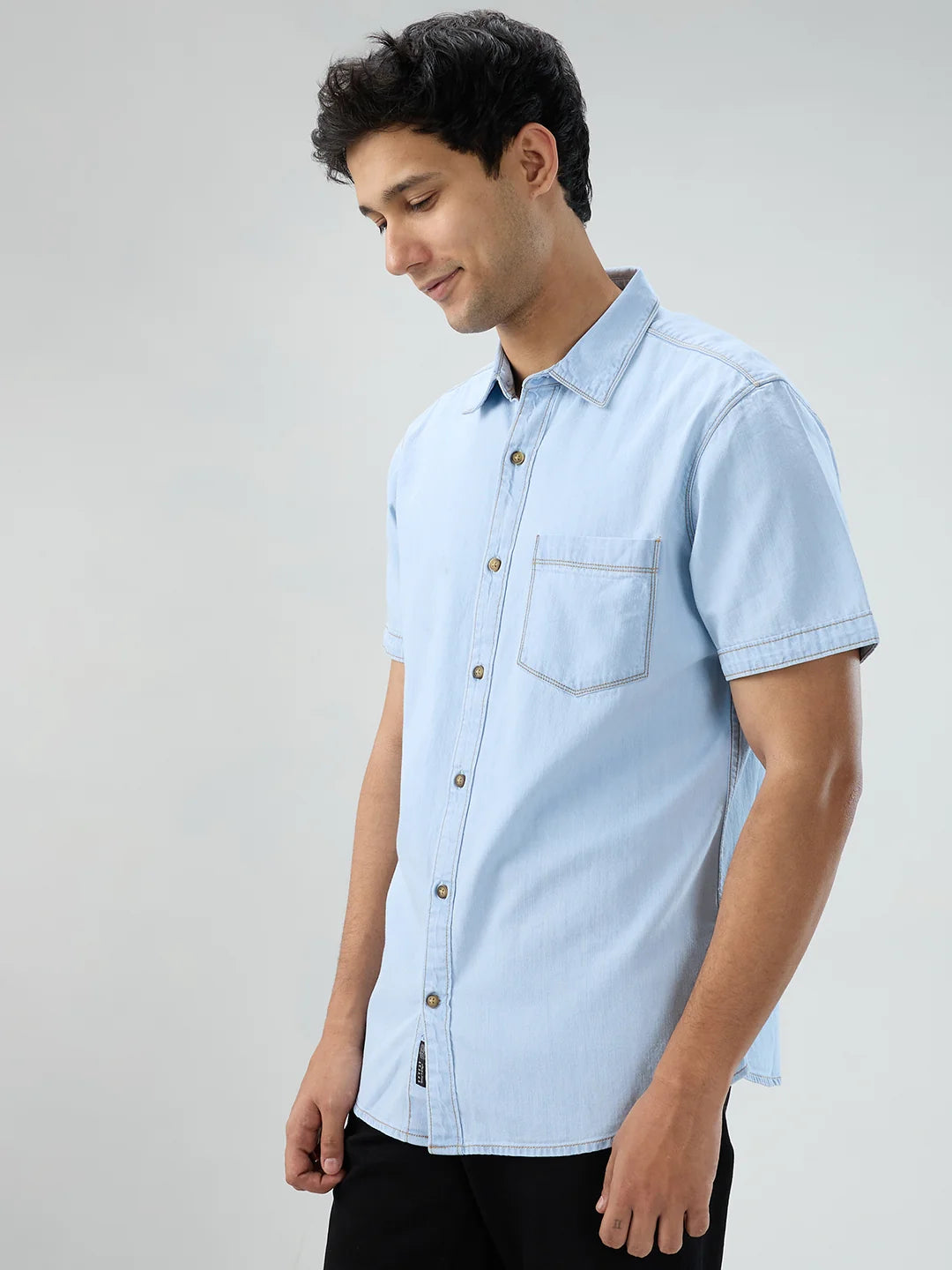 Men Shirt Light Blue Regular Fit