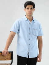 Men Shirt Light Blue Regular Fit