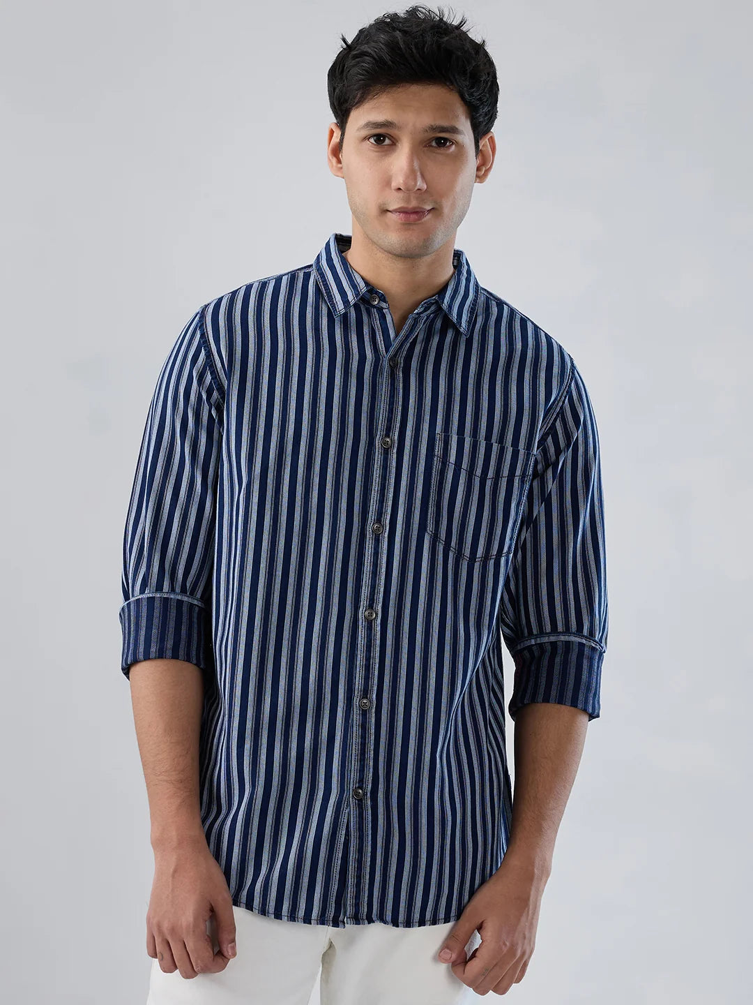 Men Shirt Denim Blue Regular Fit
