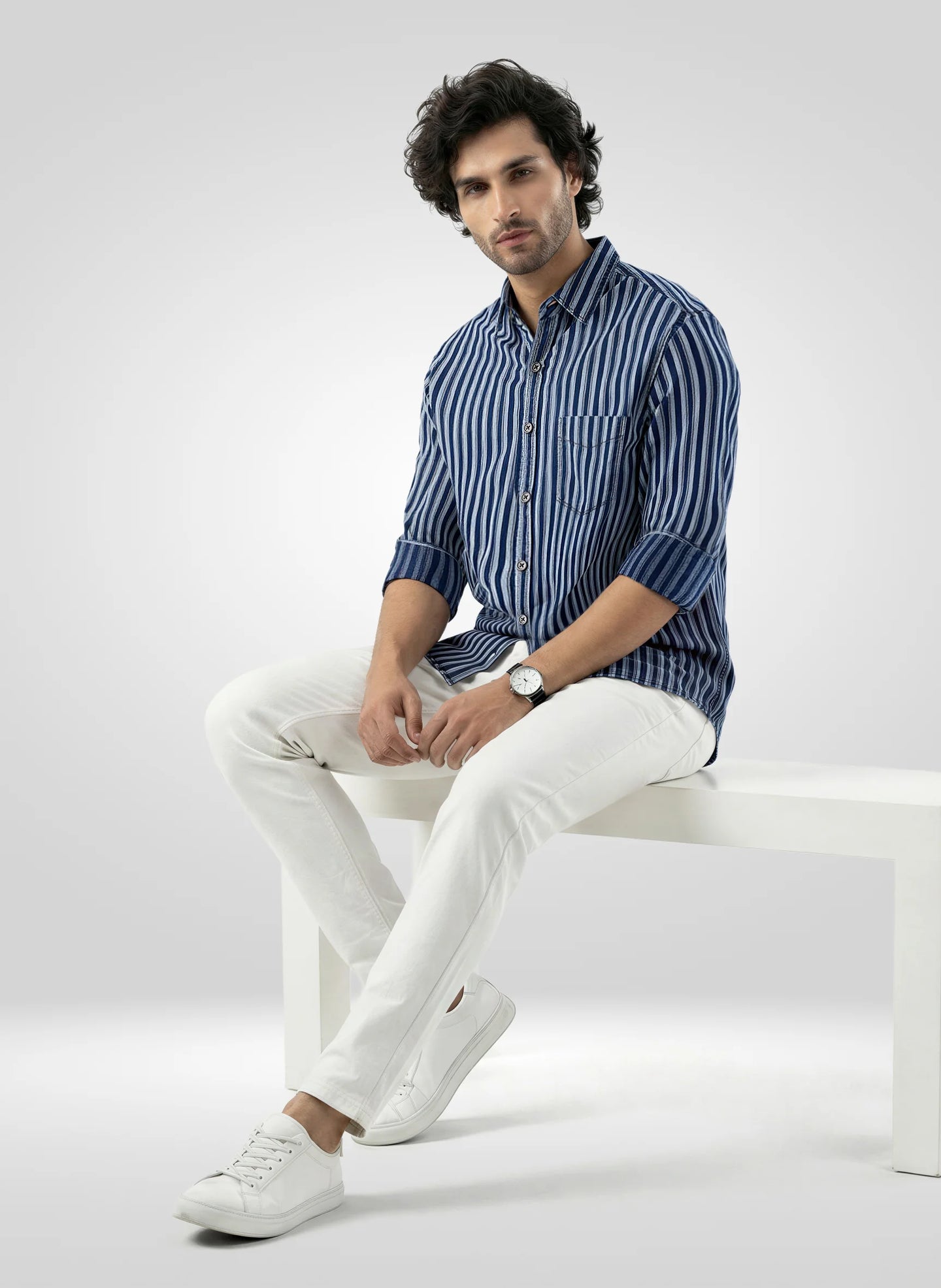 Men Shirt Denim Blue Regular Fit