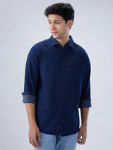 Men Shirt Dark Blue Regular Fit