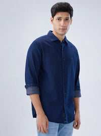 Men Shirt Dark Blue Regular Fit
