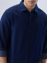 Men Shirt Dark Blue Regular Fit
