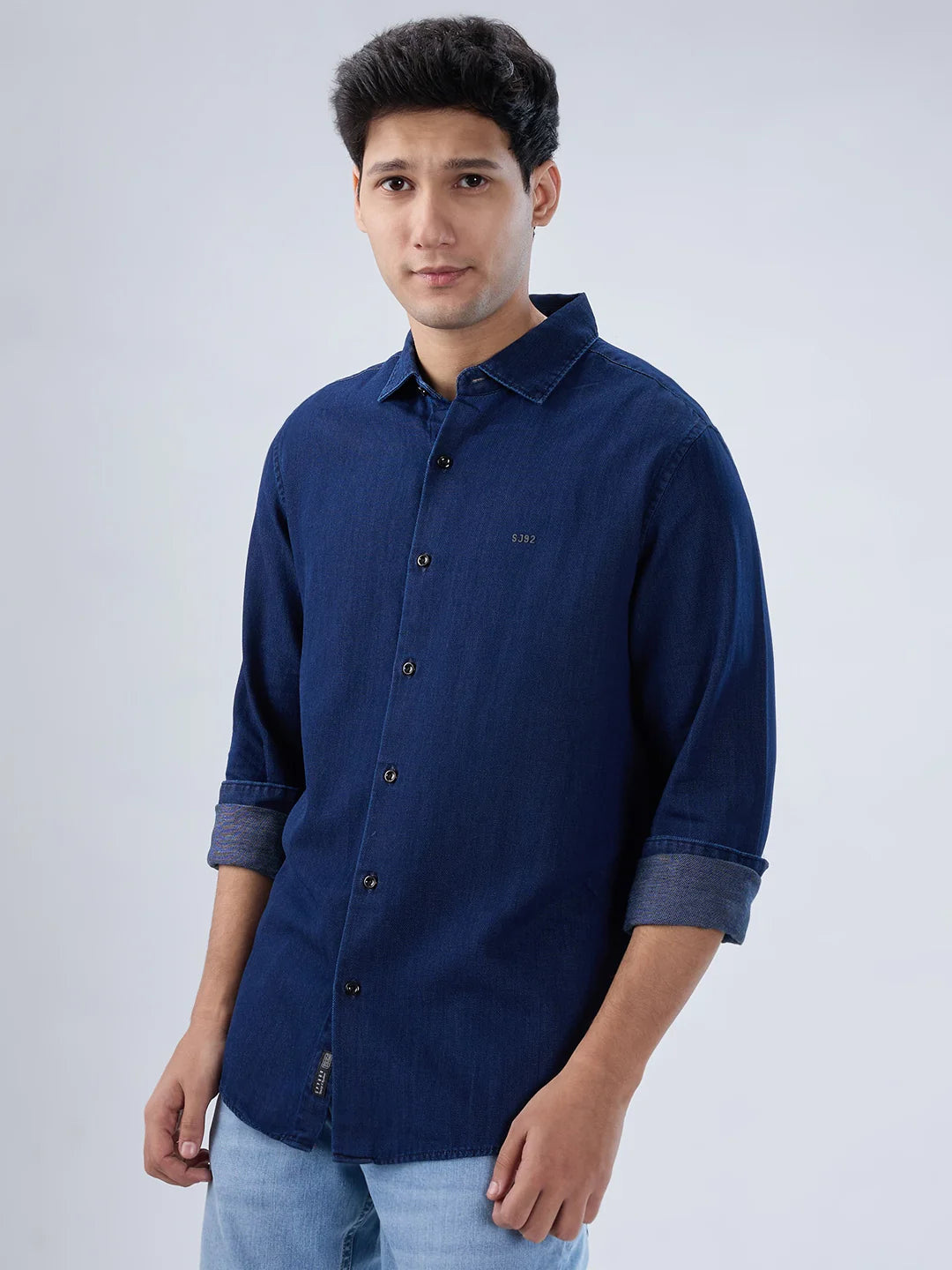 Men Shirt Dark Blue Regular Fit
