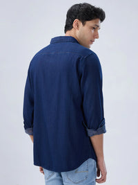 Men Shirt Dark Blue Regular Fit