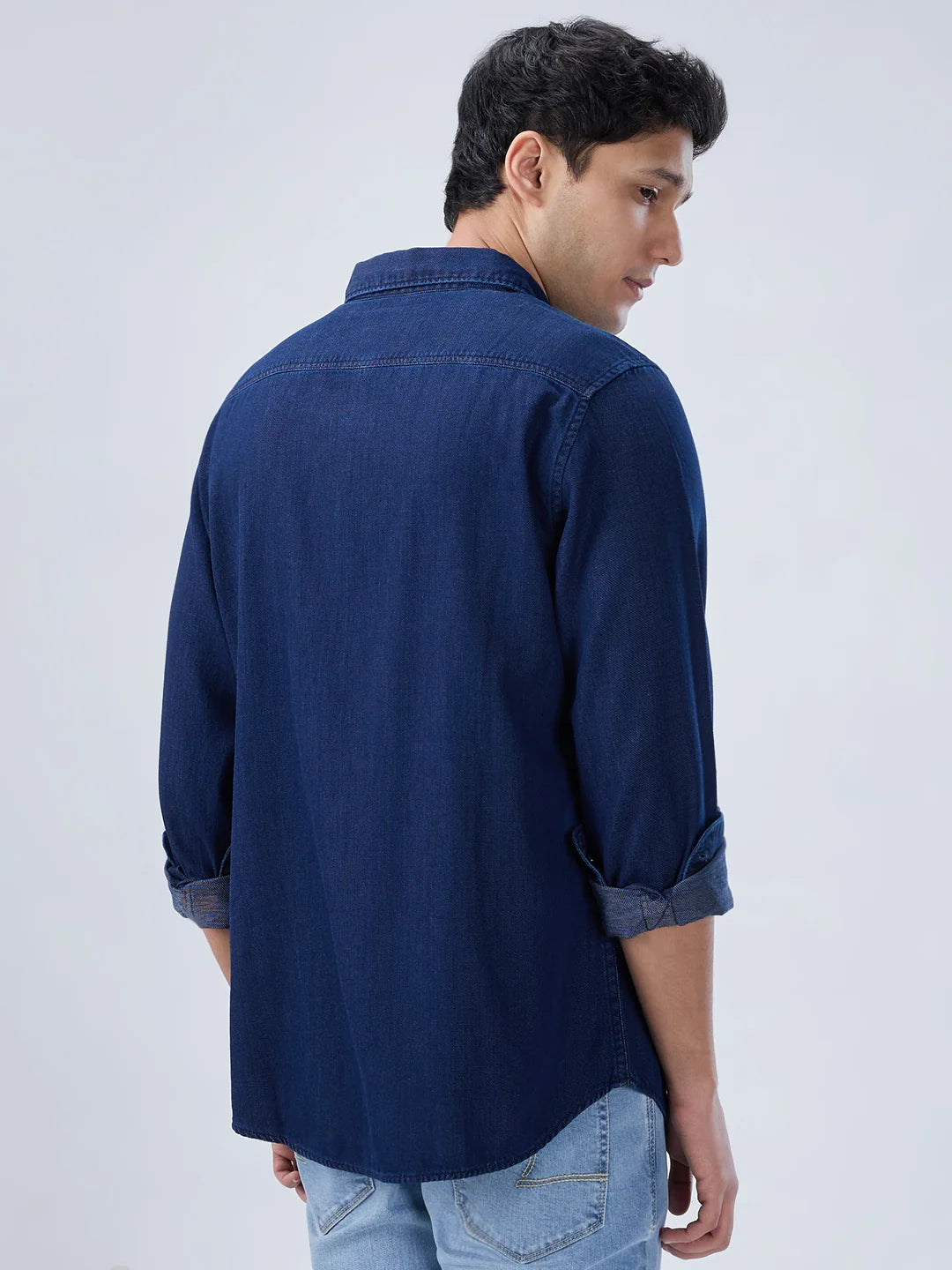 Men Shirt Dark Blue Regular Fit