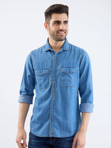 Men Shirt Blue Slim Fit