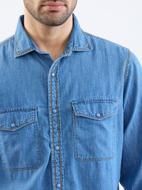 Men Shirt Blue Slim Fit