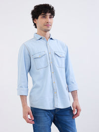 Men Shirt Blue Slim Fit