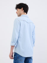Men Shirt Blue Slim Fit