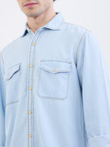 Men Shirt Blue Slim Fit