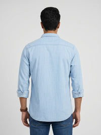 Men Shirt Denim Light Blue Regular Fit