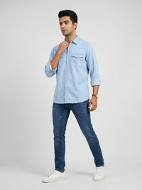Men Shirt Denim Light Blue Regular Fit