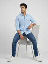 Men Shirt Denim Light Blue Regular Fit