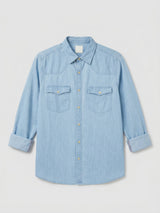 Men Shirt Denim Light Blue Regular Fit