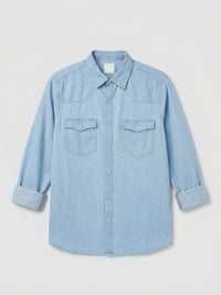 Men Shirt Denim Light Blue Regular Fit